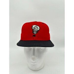 VTG New Era‎ Hat Adult 7 5/8 Red Lancing Lugnuts MiLB Wool Baseball Cap Mens NEW